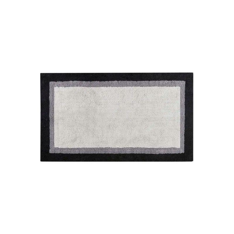 Black and Gray Cotton Tufted Bath Rug 27" x 45"