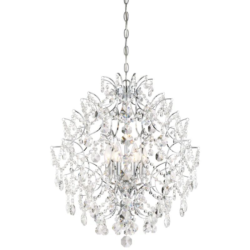 Isabella's Crown 6-Light Chrome Crystal Candle Chandelier