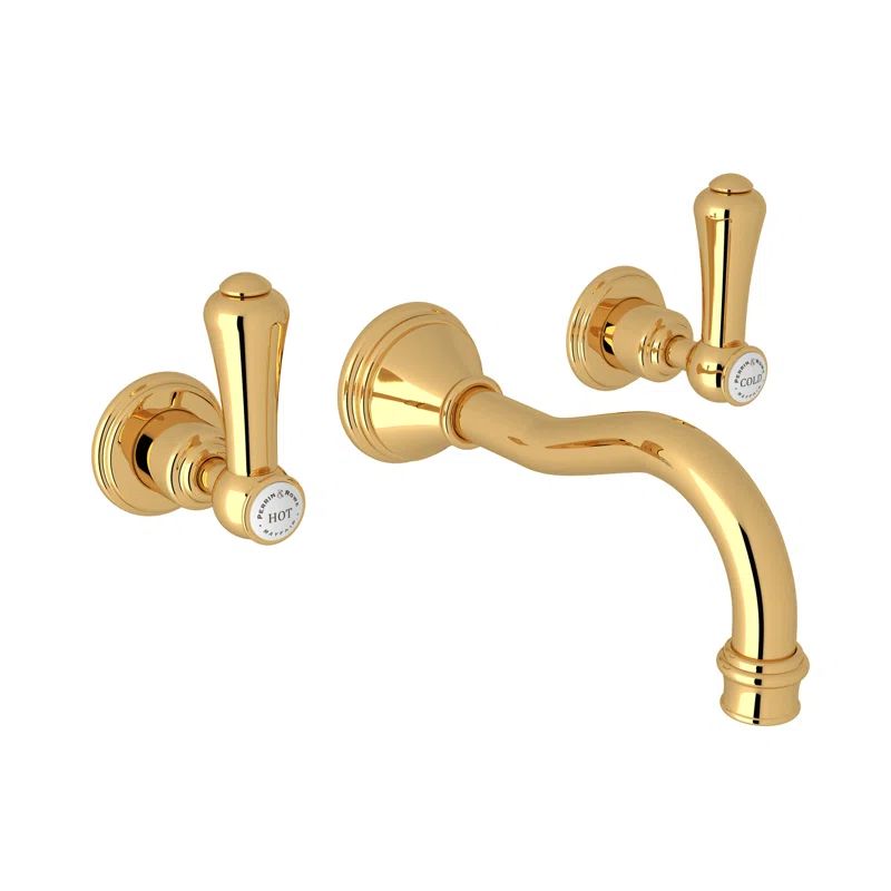 Classic Georgian Wall-Mounted Polished Nickel Bathroom Faucet
