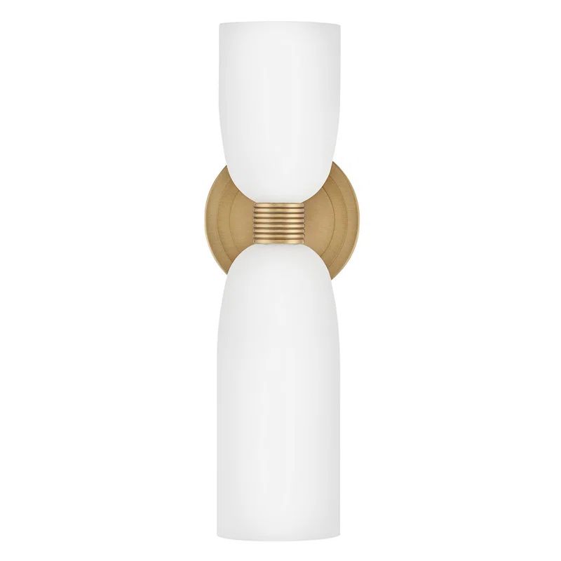 Tallulah Lacquered Brass and Etched Opal Glass Wall Sconce