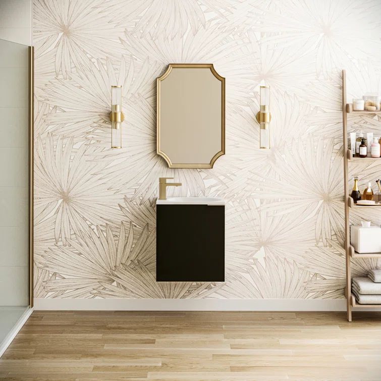 Valencia 20" Black Wall-Mount Vanity with White Acrylic Sink