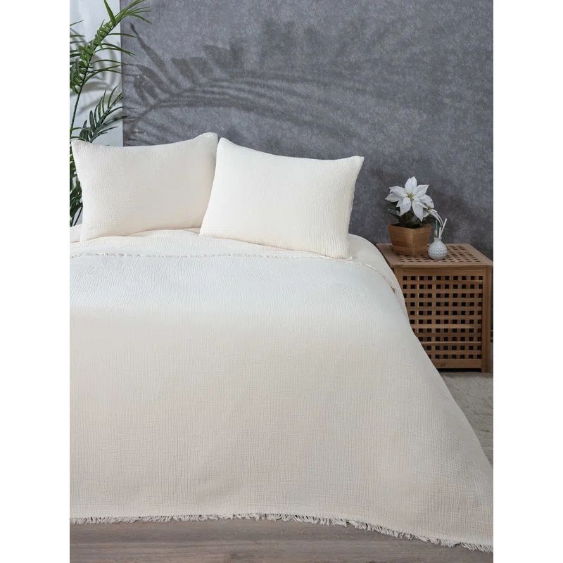 Ivory Organic Cotton King Size Muslin Bed Shams