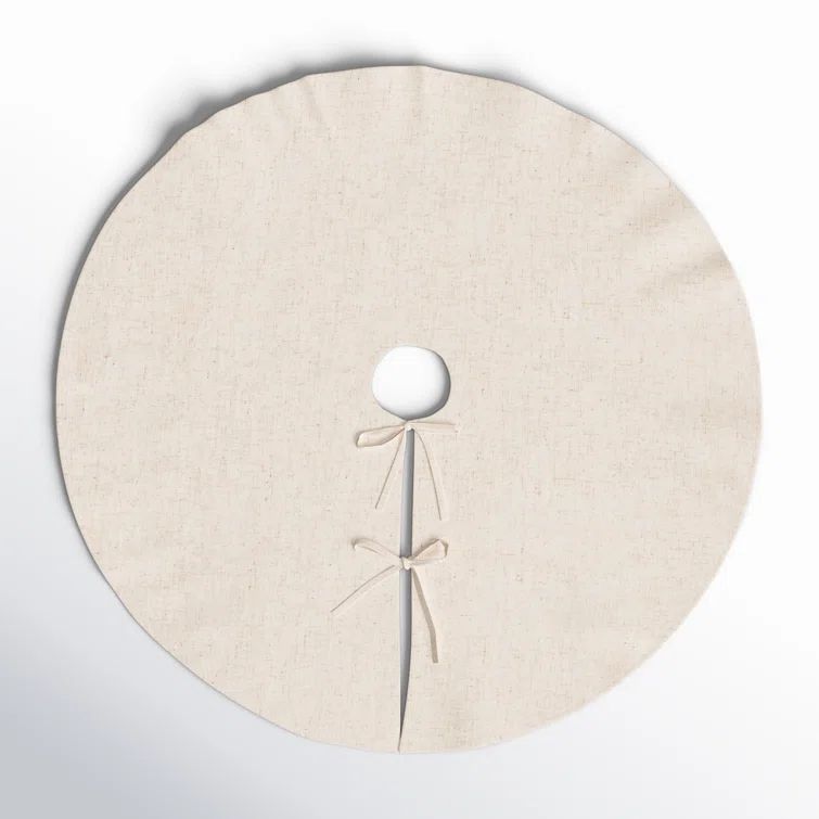Natural Linen Blend 72" Round Christmas Tree Skirt