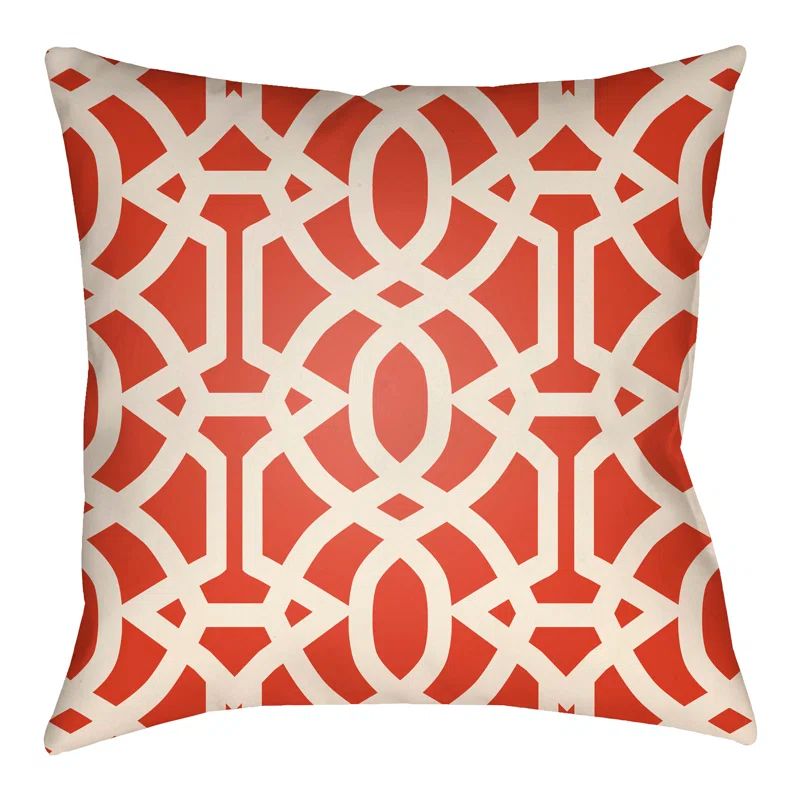 Litchfield Massey Red and Ivory Square Polyester Pillow Set
