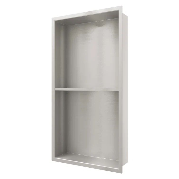 Brushed Nickel Stainless Steel Double Layer Shower Niche