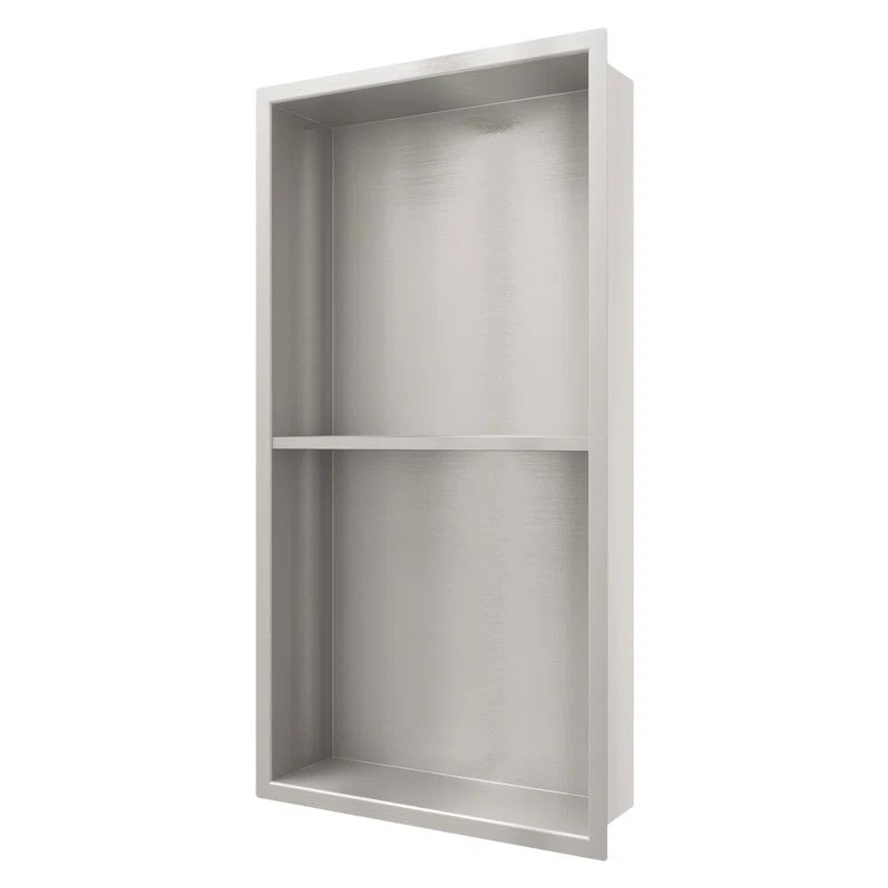 Brushed Nickel Stainless Steel Double Layer Shower Niche