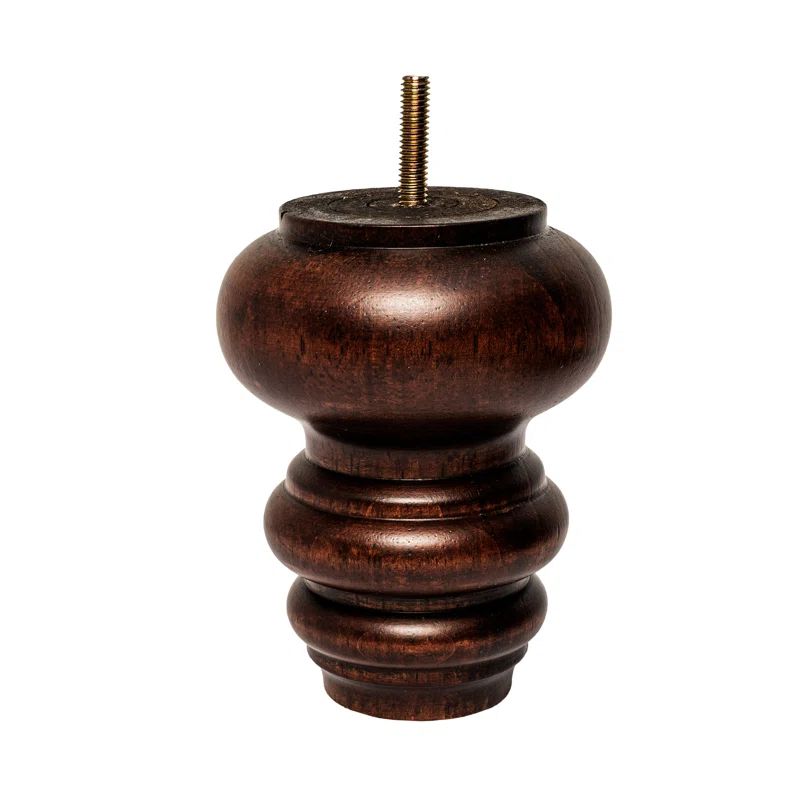 Stained Cherry Solid Hardwood Bun Foot Leg for Furniture
