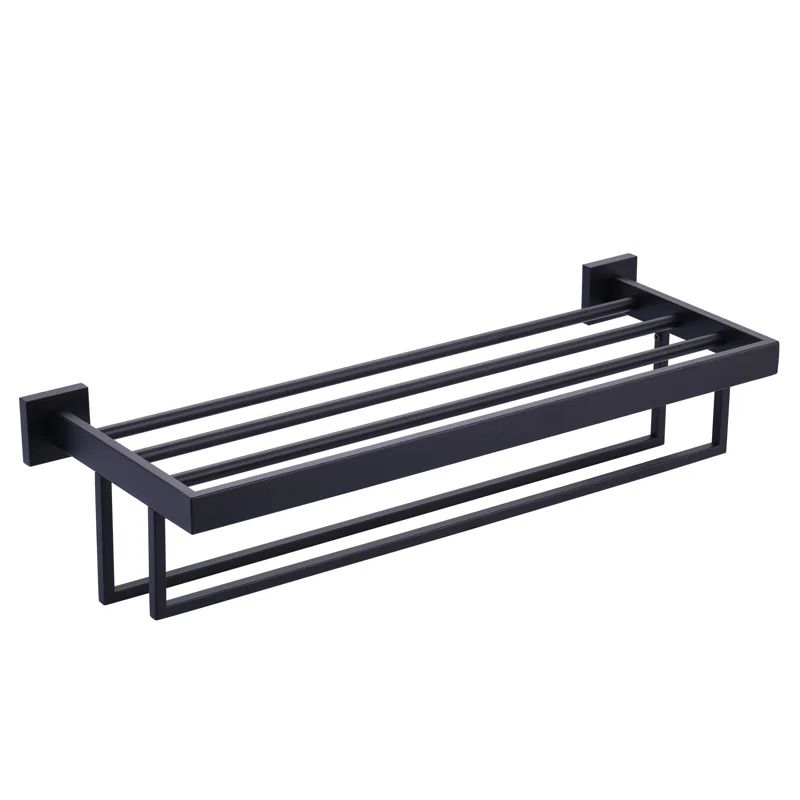 Matte Black Stainless Steel Double Towel Rack, 24-inch