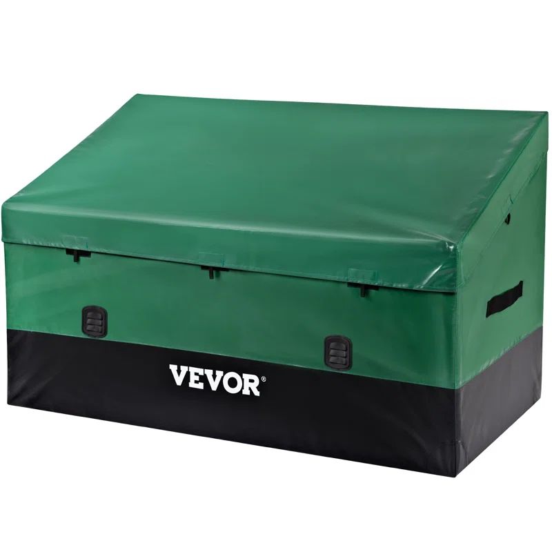 Green and Black Polyethylene Plastic Deck Box with Galvanized Frame