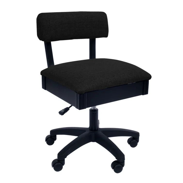 Black Adjustable Height Hydraulic Sewing and Craft Chair