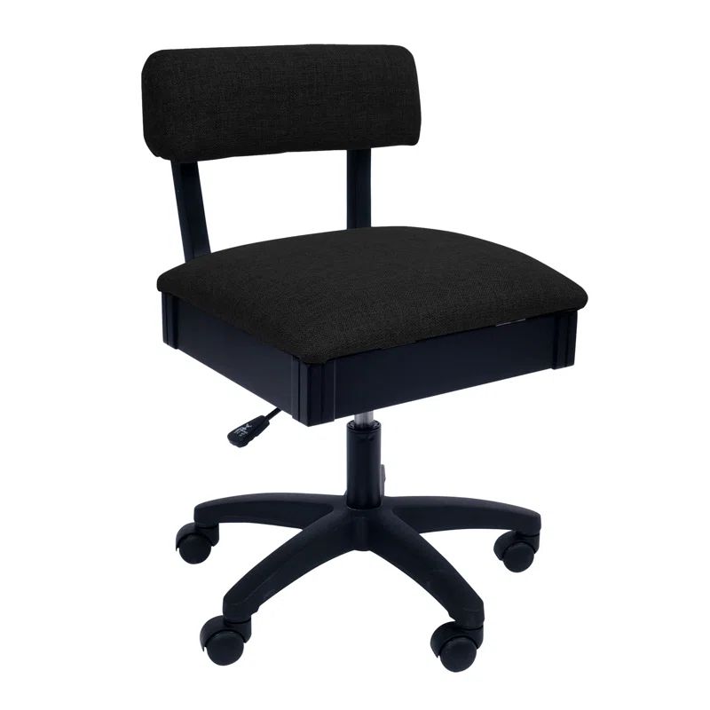 Black Adjustable Height Hydraulic Sewing and Craft Chair