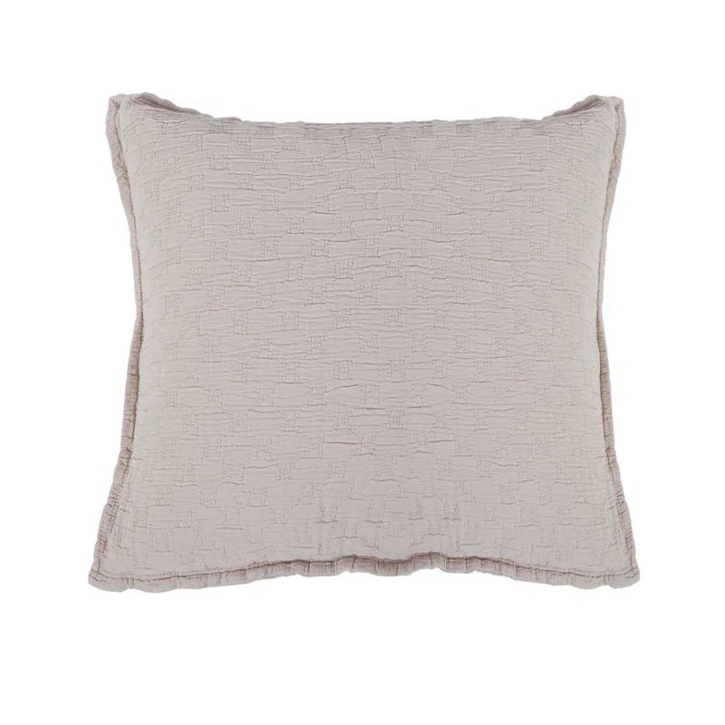 Blush Cotton Euro Sham with Diamond Pattern