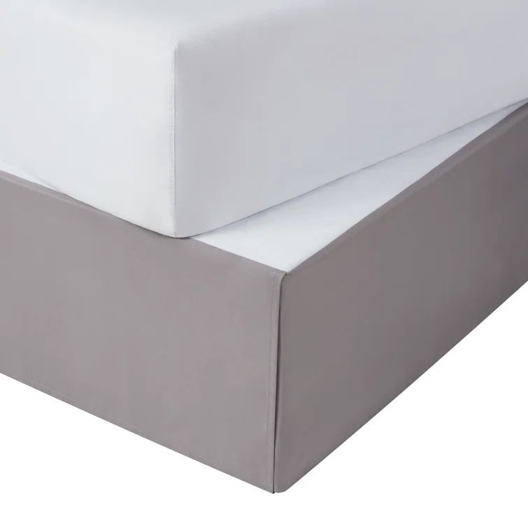 Queen Dark Gray Polyester Bed Skirt with 13" Drop