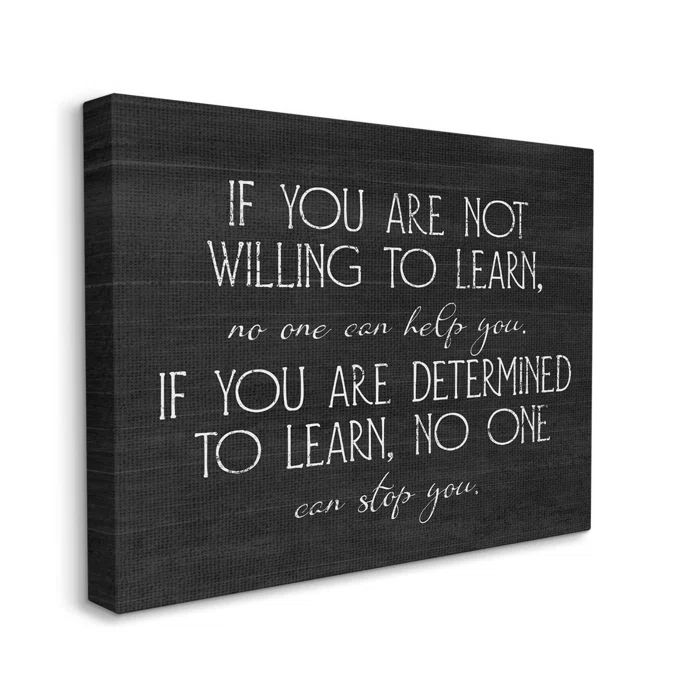 Large Motivational Quote Canvas Wall Art in Black and White