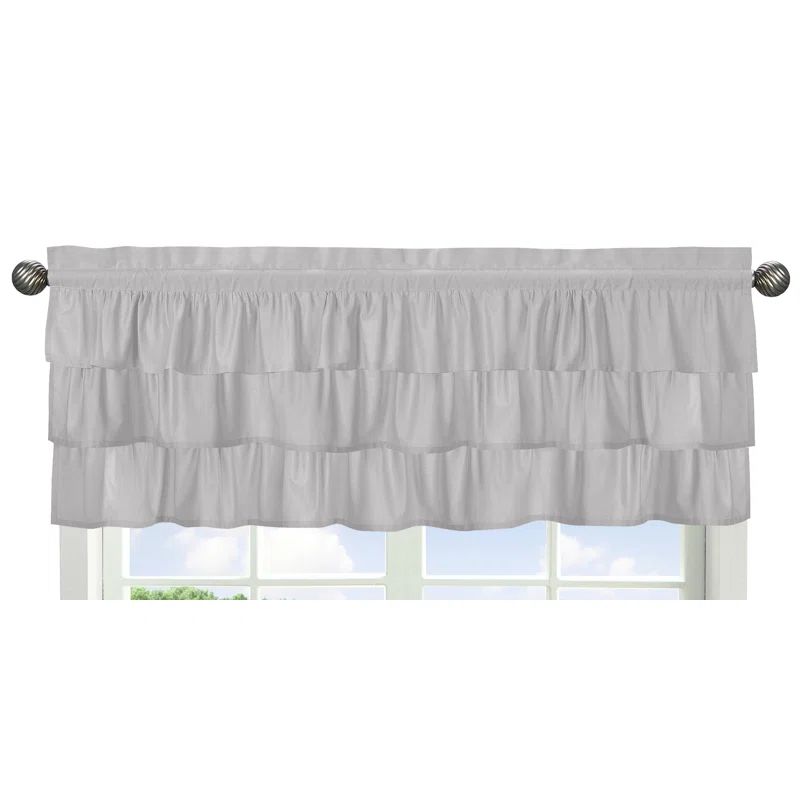 Harper Gray Ruffled Cotton Window Valance 54"
