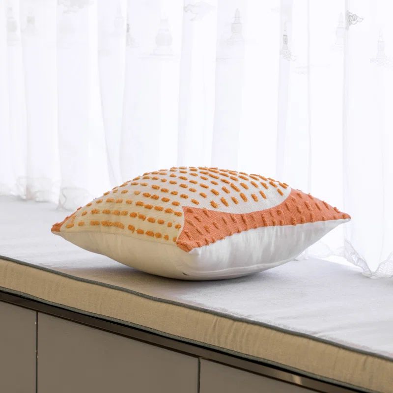 Handwoven Cotton Euro Throw Pillow with Textured Accents