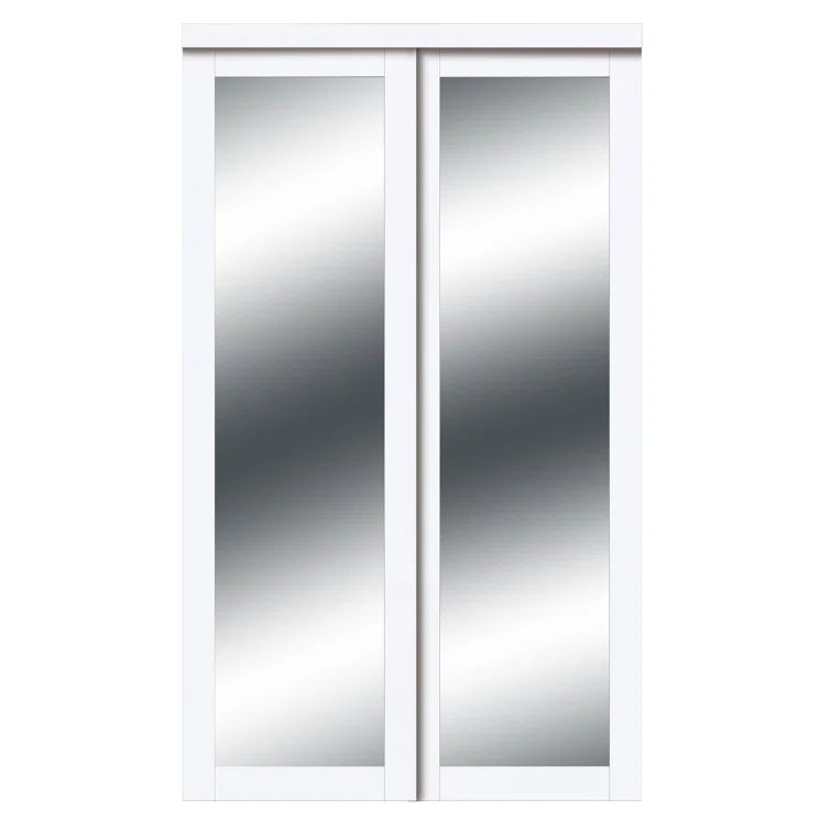 Harmony White Mirrored MDF Sliding Closet Door, 72" x 80"