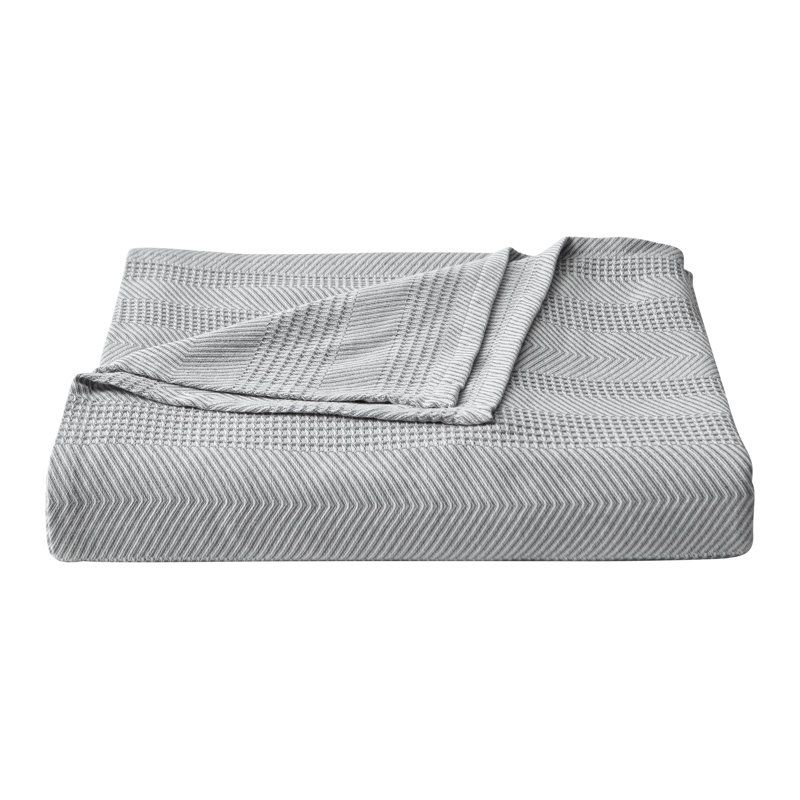 Chevron Stripe Grey Full/Queen Ultra-Soft Cotton Blanket