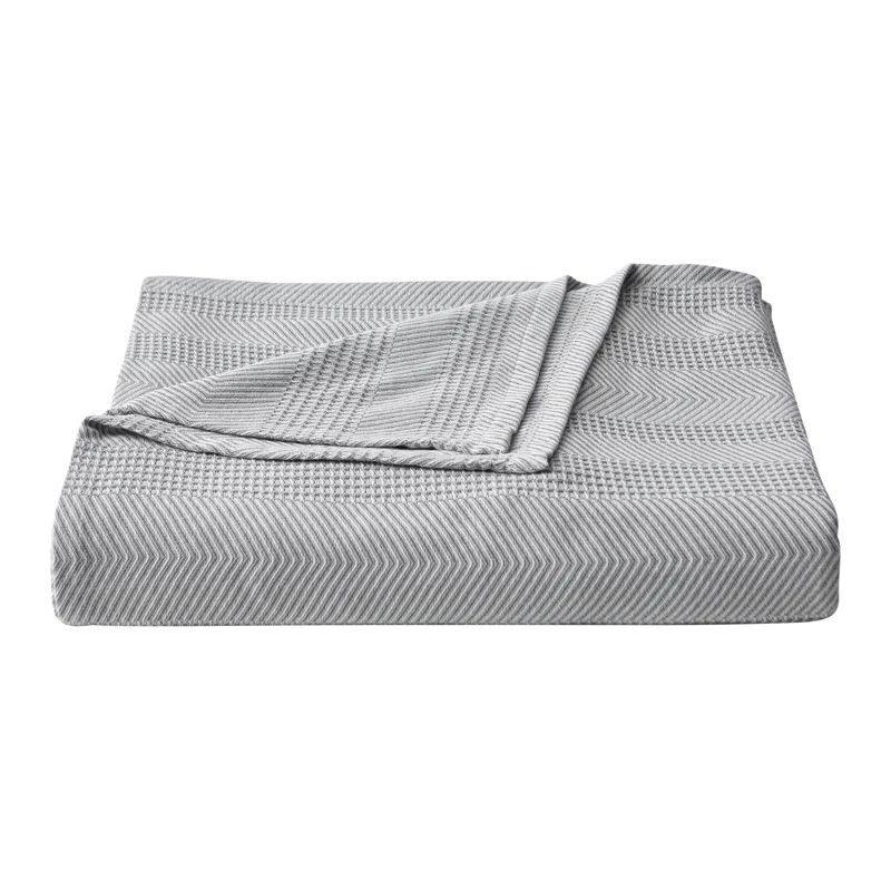 Chevron Stripe Grey Full/Queen Ultra-Soft Cotton Blanket