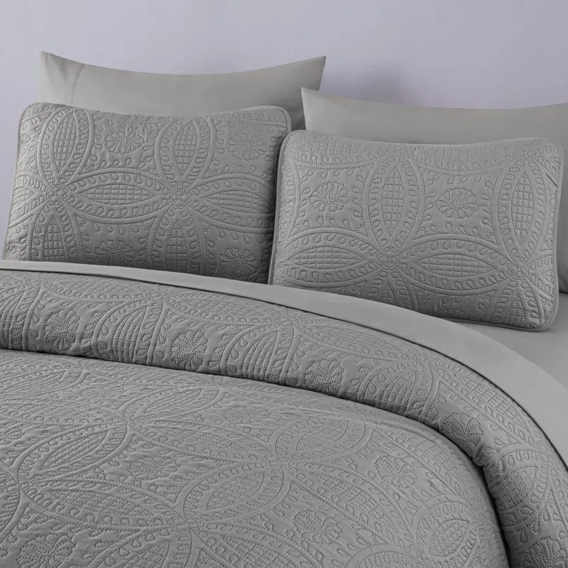 Gray Queen Microfiber Bed in a Bag Comforter Set