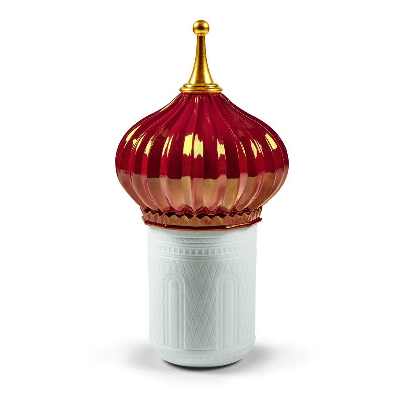 Ruby Red Porcelain Scented Candle with Gilded Lid, 10.2"