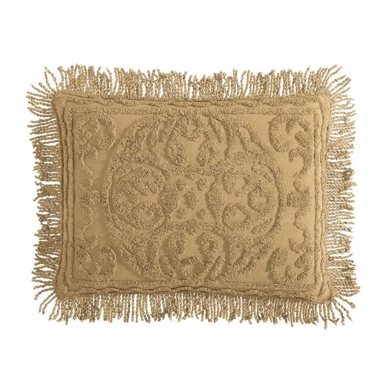 Gold Cotton Medallion Chenille Standard Pillow Sham
