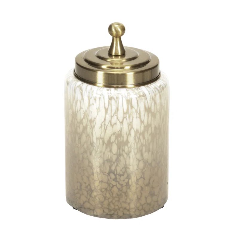 Catia Gold and White Ombre Glass Bathroom Jar