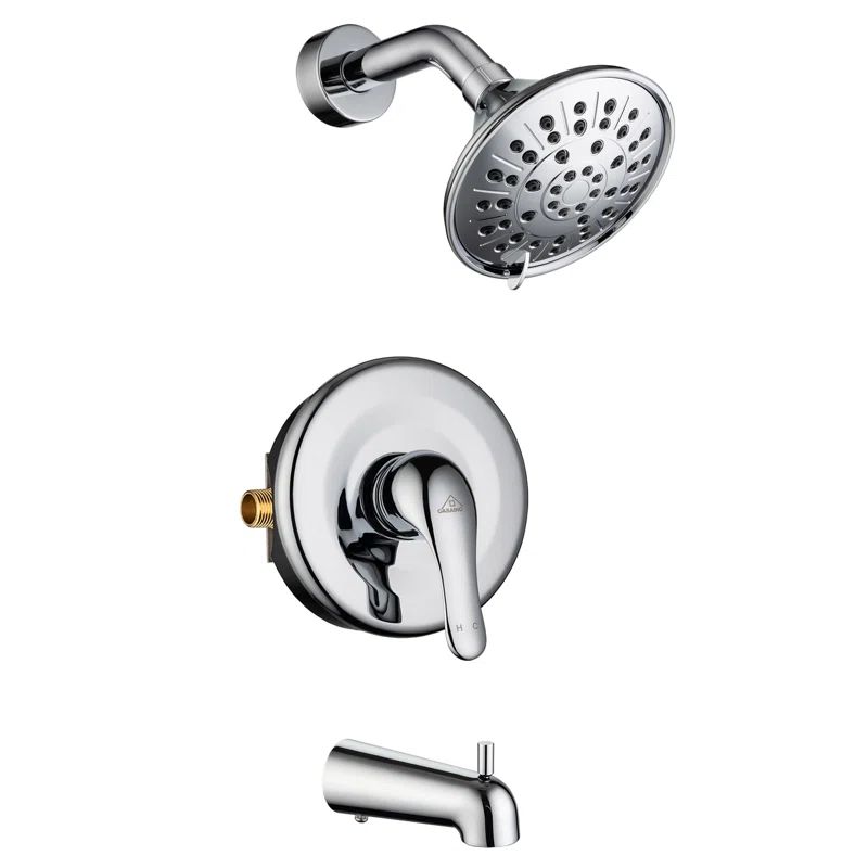 Chrome Wall Mounted Rain Shower System with Single Handle