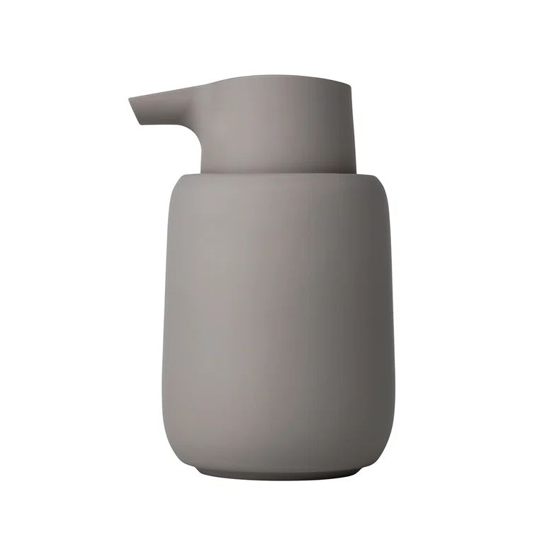 Grey Ceramic and Silicone Soap Dispenser with Pump