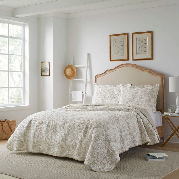 Twin Natural Cotton Reversible Quilt Set with Sham