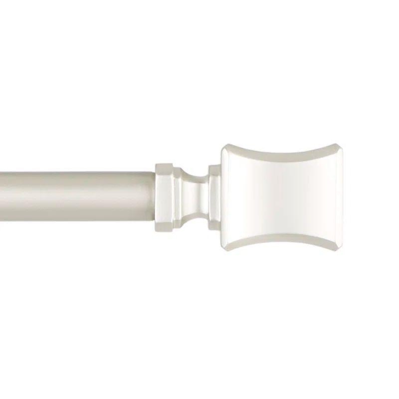 Adjustable Matte Nickel Iron Curtain Rod with Resin Finials