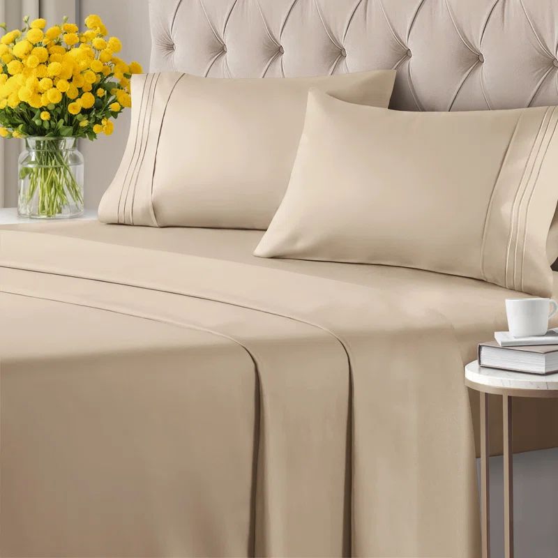 Twin Cream Microfiber Organic Kids Unisex Sheet Set
