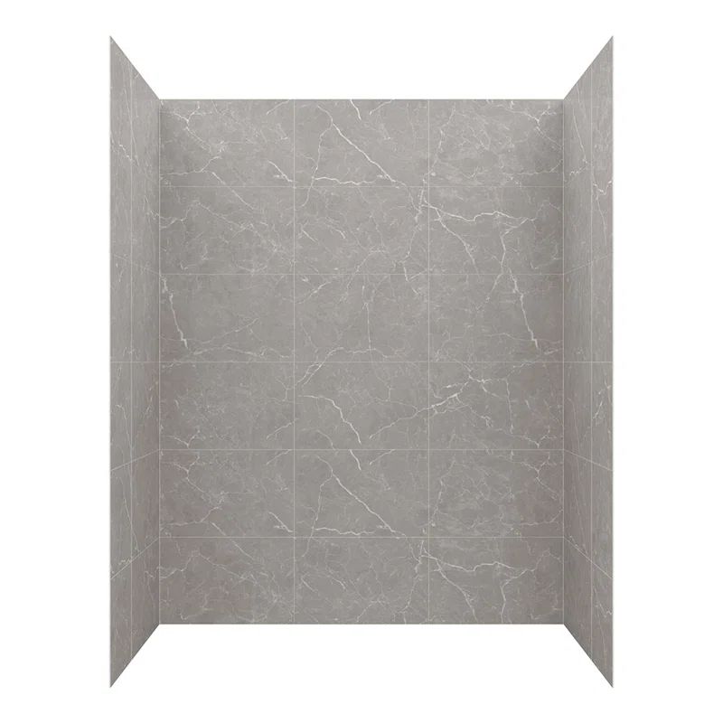 Jetcoat 78" x 60" Polished Gray Marble Alcove Shower Wall Kit