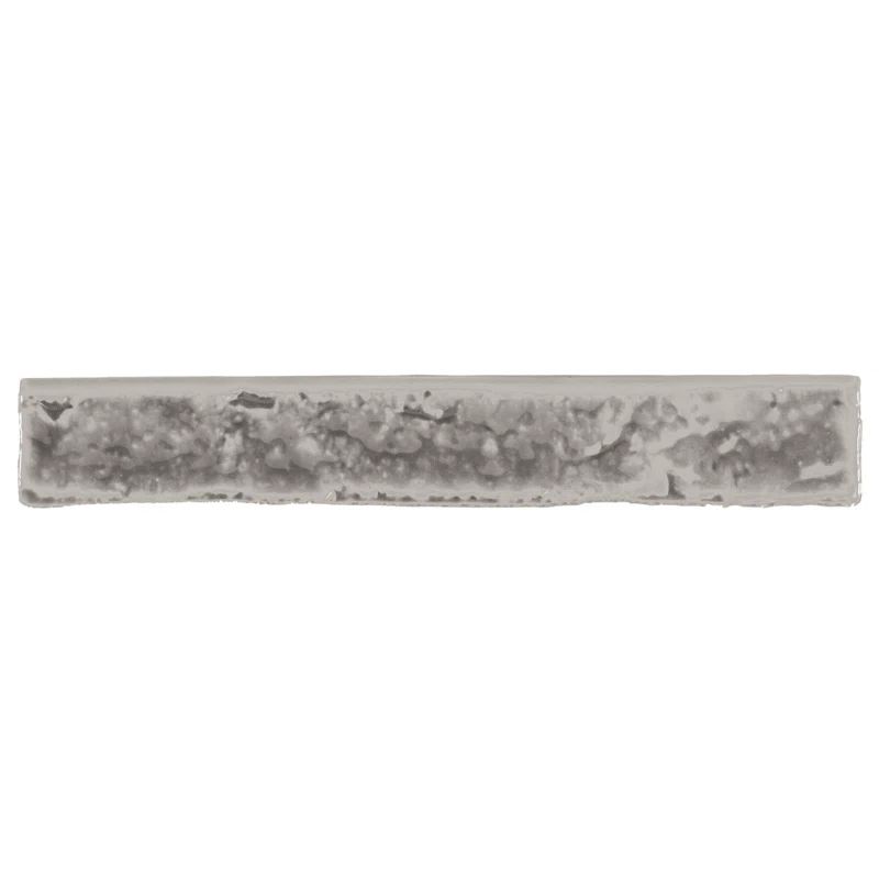 Maven Glossy Light Gray Ceramic Bullnose Tile Trim 1.45" x 9.21"