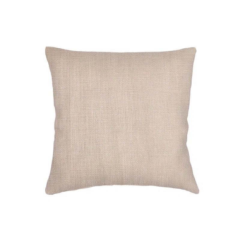 Warm Beige Linen Throw Pillow 22x22 with Down Alternative