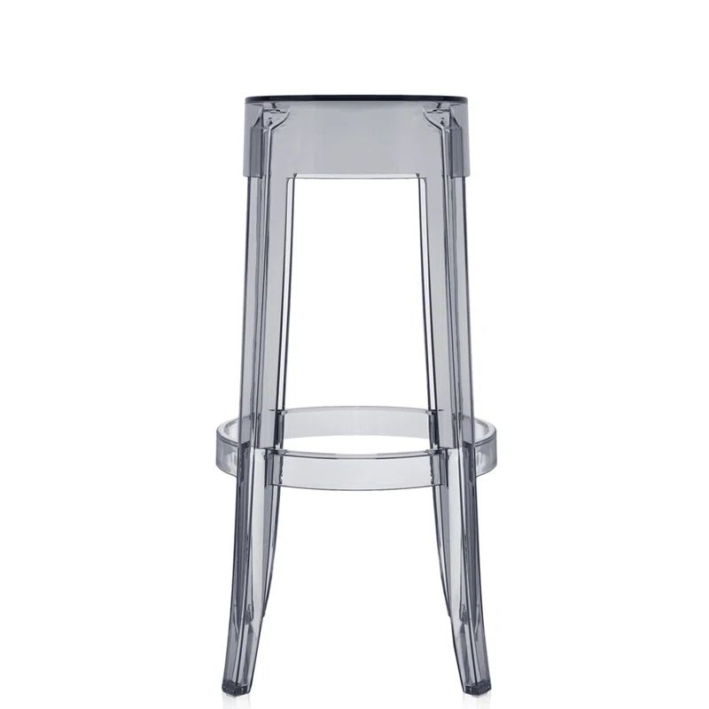 Philippe Starck Inspired Smoke Grey Polycarbonate Bar Stool, 75cm