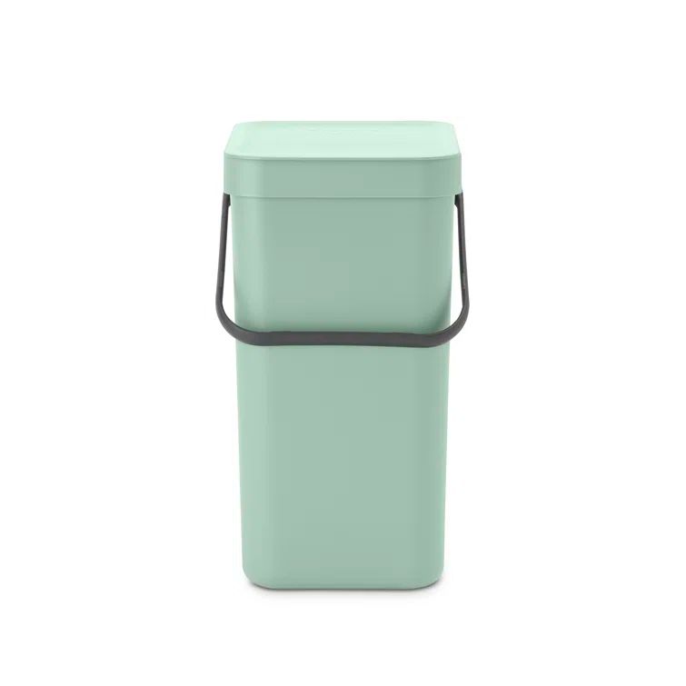 Jade Green Polypropylene Office Recycling Bin, 3.2 Gallon