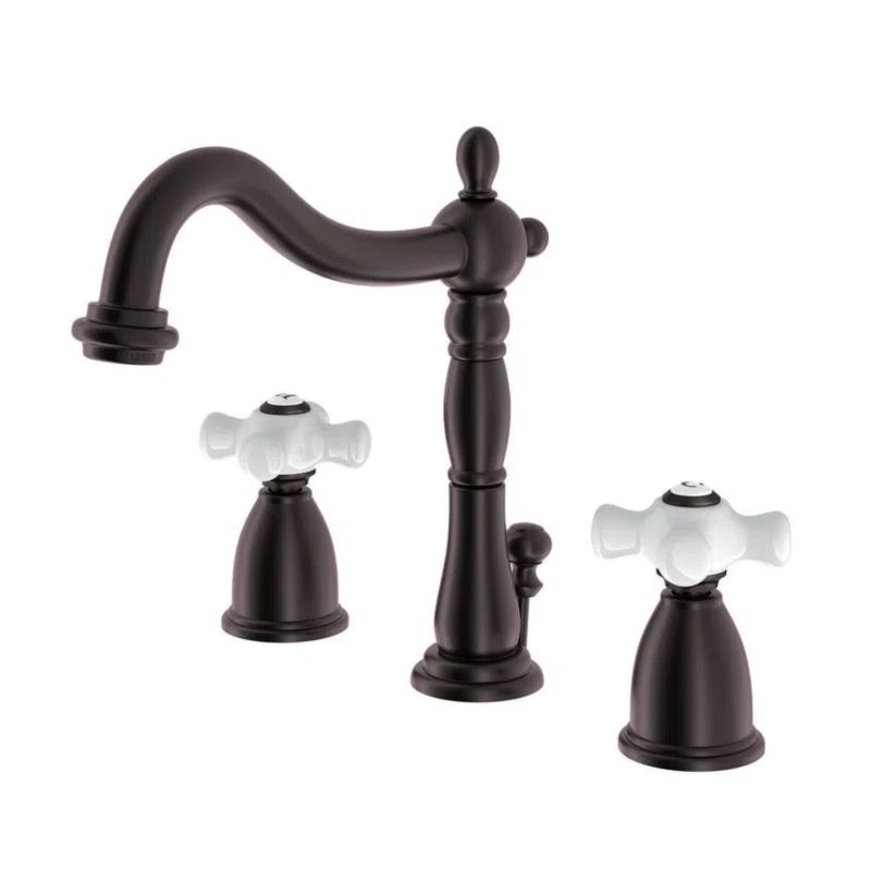 Heritage 8-Inch Oil Rubbed Bronze Widespread Bathroom Faucet