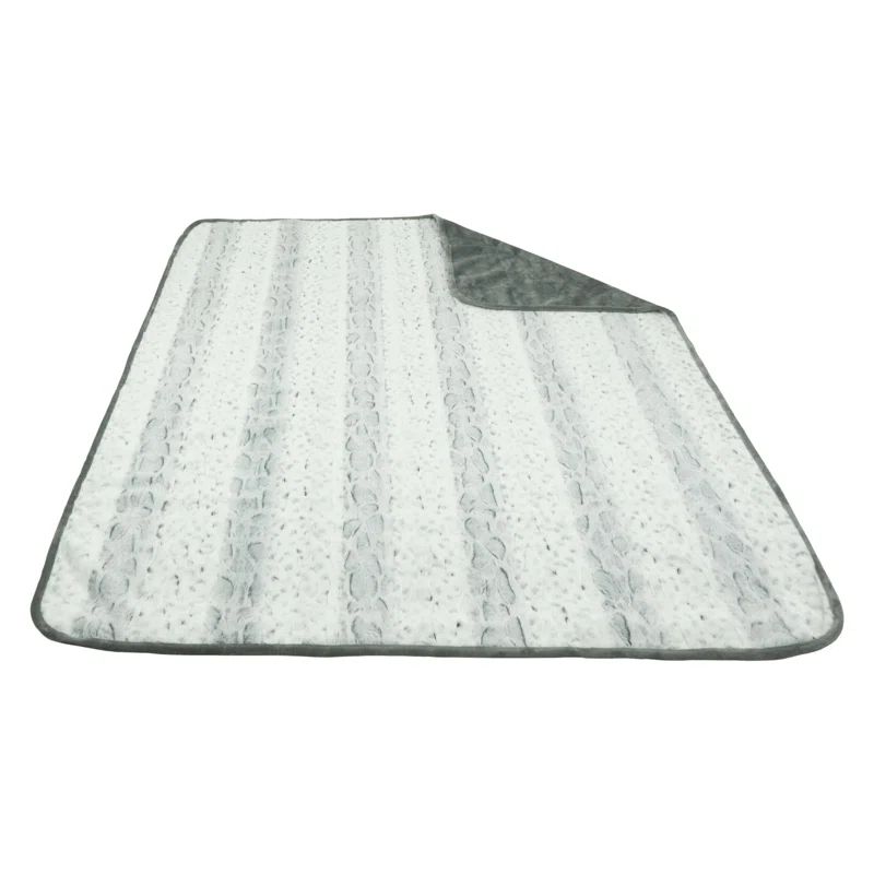Silver Reversible Waterproof Faux Fur Pet Blanket 60" x 70"