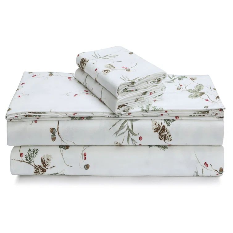 California King White Cotton Flannel Deep Pocket Sheet Set