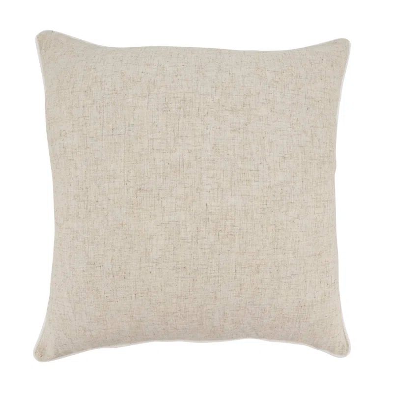 Toscana Beige Linen Blend Throw Pillow Cover with Piping
