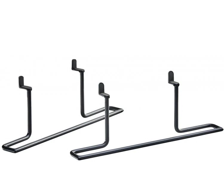 Modern Black Steel Shelf Bracket Set
