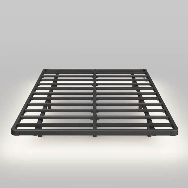 King Black Metal Floating Bed Frame with LED Lights