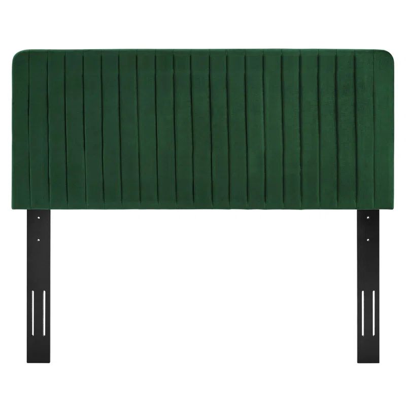 Emerald Velvet Twin Channel Tufted Upholstered Headboard
