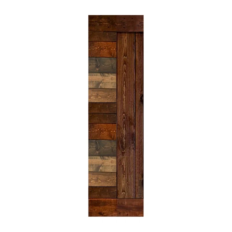 Multicolor Textured Solid Wood Sliding Barn Door Slab