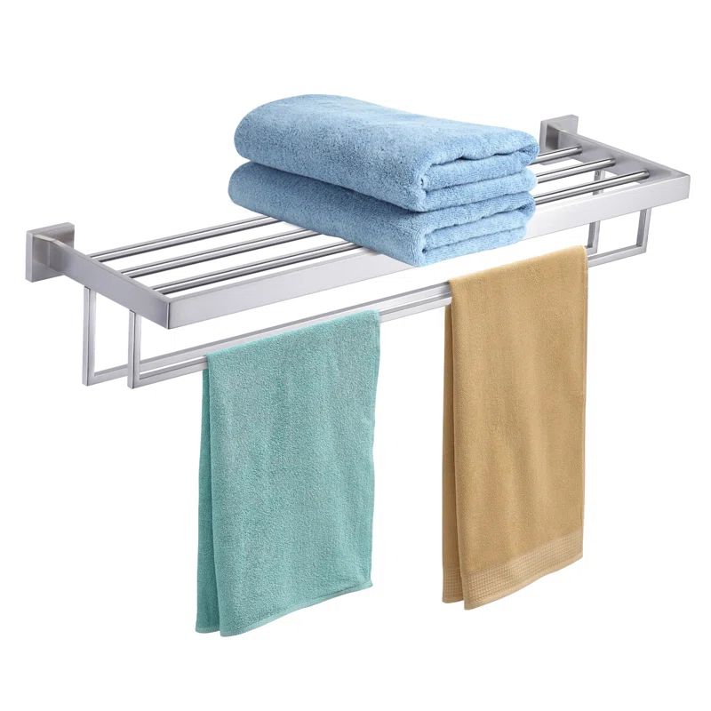 Brushed Nickel 16-Inch Wall Mounted Stainless Steel Towel Rack