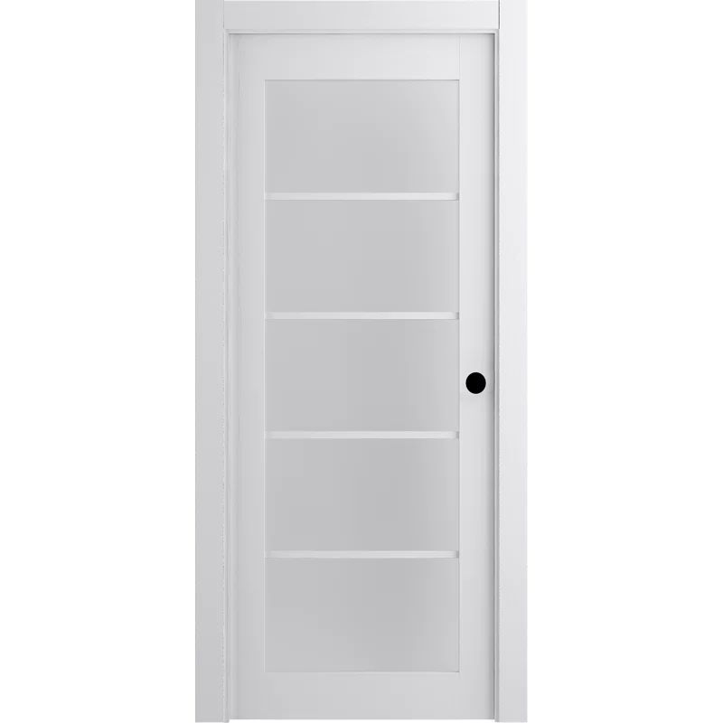 Bianco Noble Frosted Glass and Pine Composite Prehung Interior Door