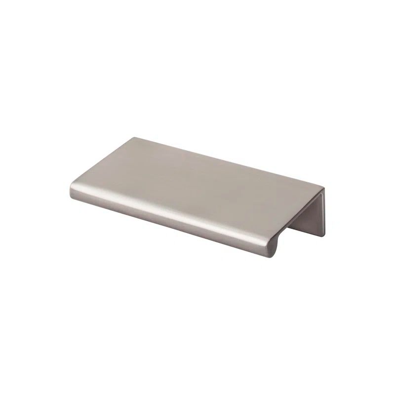 Brushed Nickel 3" Modern Finger Pull with Mounting Hardware