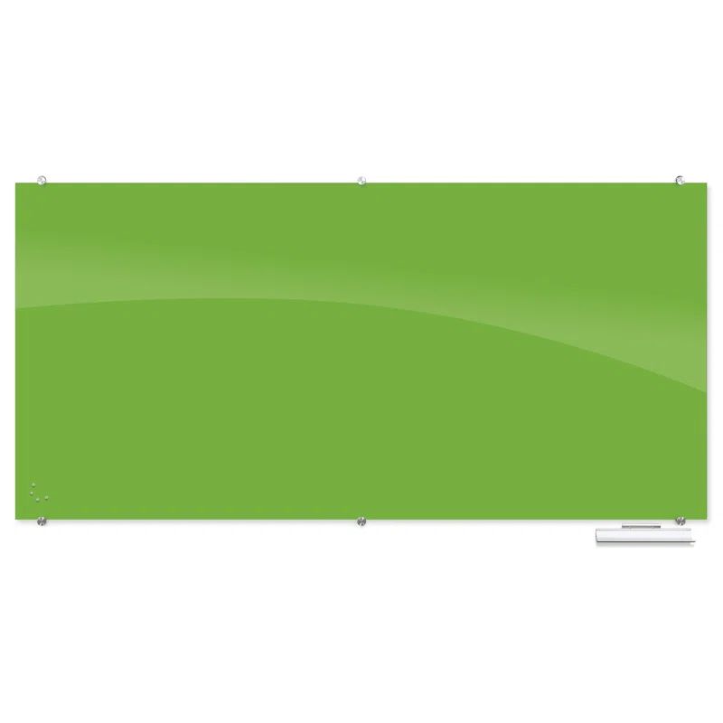 Lime Green Magnetic Glass Dry Erase Board 96" x 48"