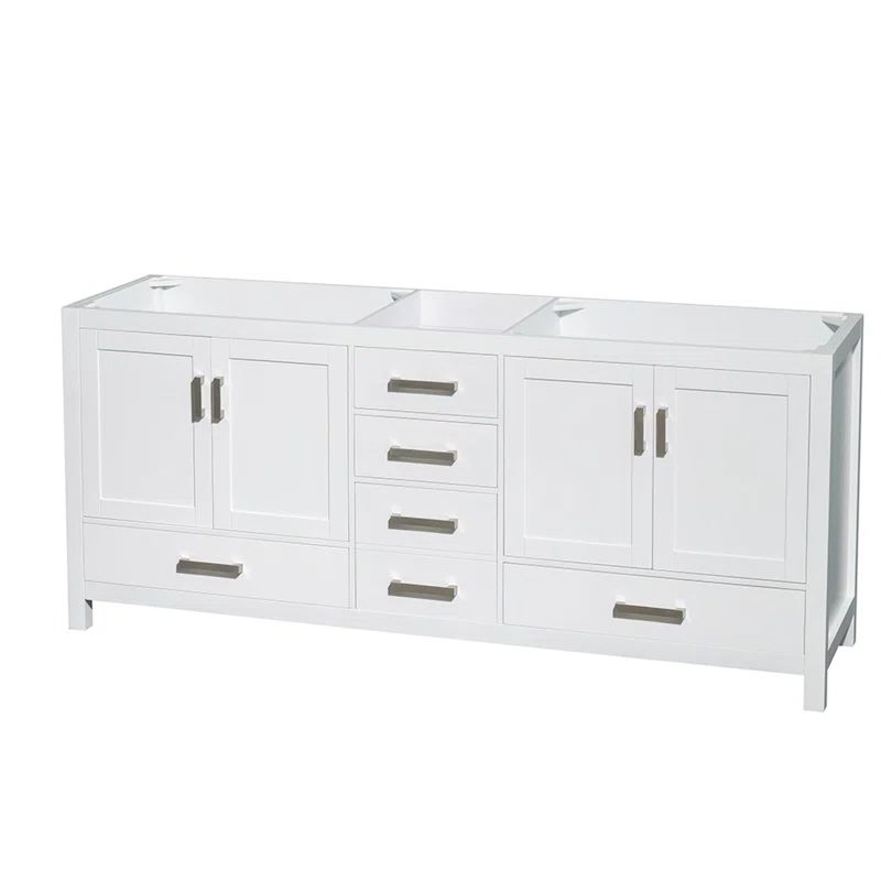 Sheffield 80" White Painted Birch Freestanding Double Vanity